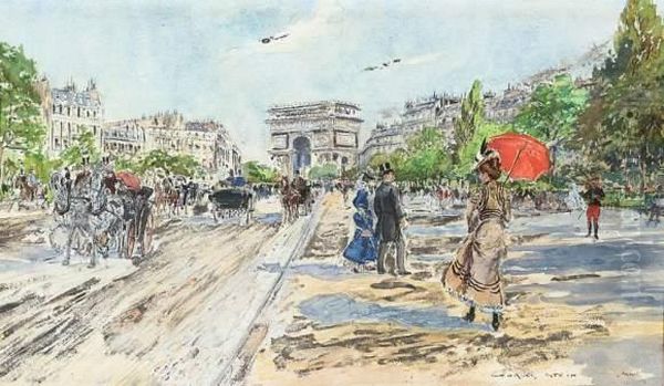 L'arc De Triomphe. Oil Painting by Georges Stein