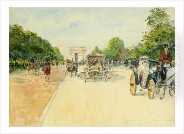 Paris, L'avenue Du Bois Oil Painting by Georges Stein