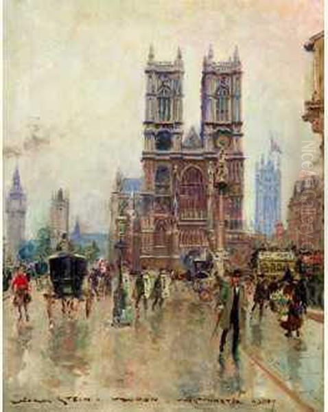 Vue De L'abbaye De Westminster Oil Painting by Georges Stein
