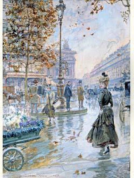 Le Carrefour De L'opera Oil Painting by Georges Stein