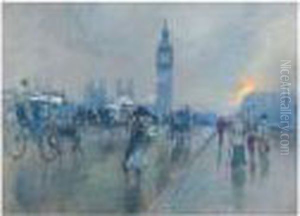 Le Pont De Westminster, Londres Oil Painting by Georges Stein