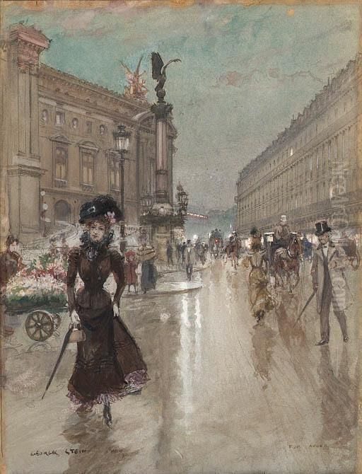 Rue Aurer Oil Painting by Georges Stein
