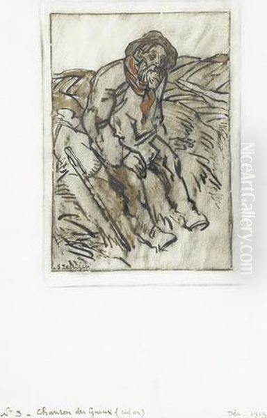 Chanson De Gueux Oil Painting by Theophile Alexandre Steinlen