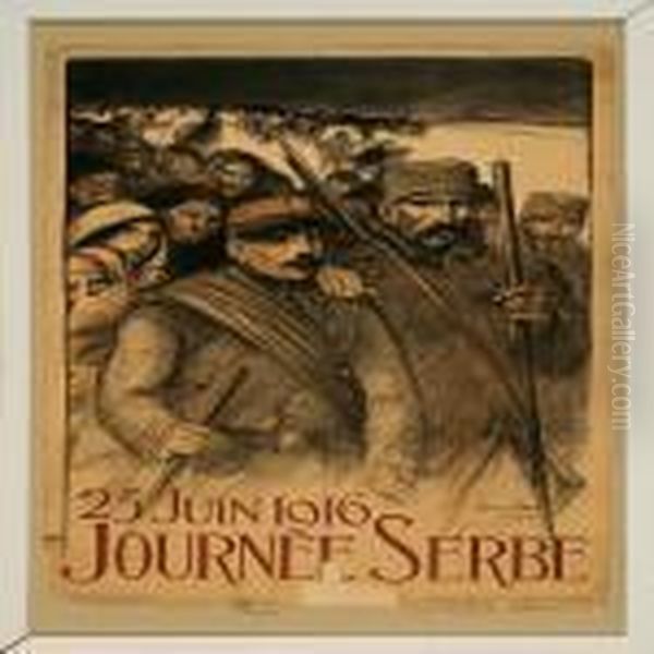 Journee Serbe Oil Painting by Theophile Alexandre Steinlen