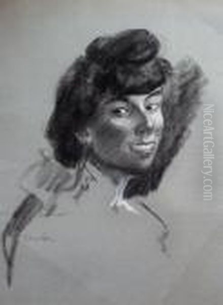 Portrait
Fusain Oil Painting by Theophile Alexandre Steinlen