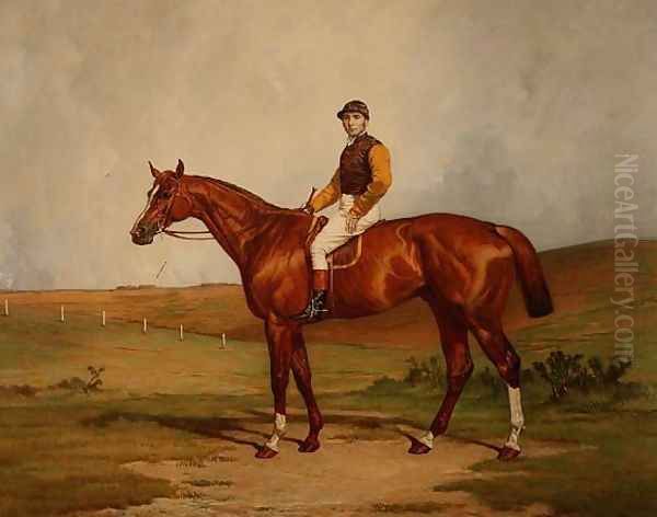 Portrait of a Racehorse, 1884 Oil Painting by William A. Sextie