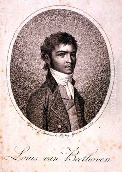 Portrait of Louis van Beethoven 1712-73 engraved by Johann Joseph Neidl 1776-1832 Oil Painting by Steinhauser, Georg Andreas