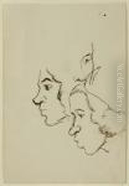 Study Of Heads Oil Painting by Joseph Stella