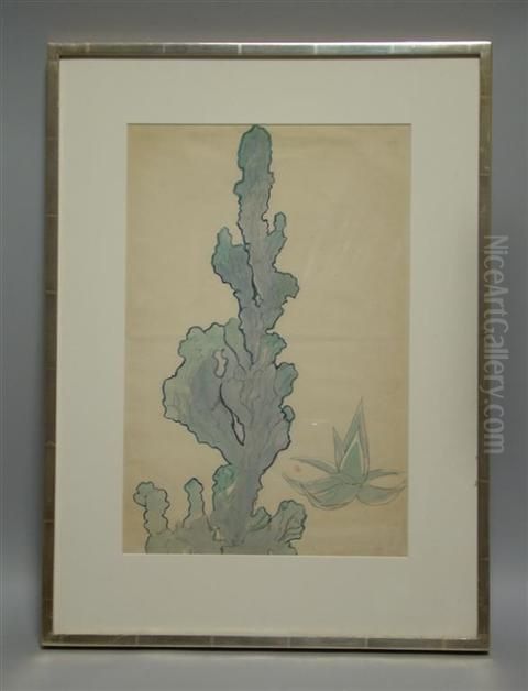 Euphorbia And Agave Oil Painting by Joseph Stella