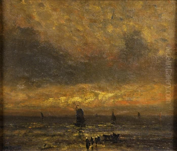 Le Retour Des Pecheurs Oil Painting by Romain Steppe