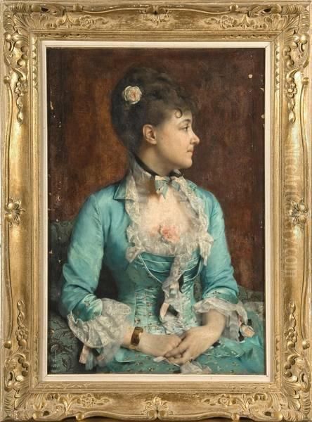 Profil D'une Jeune Fille De Qualite Oil Painting by Aime Stevens