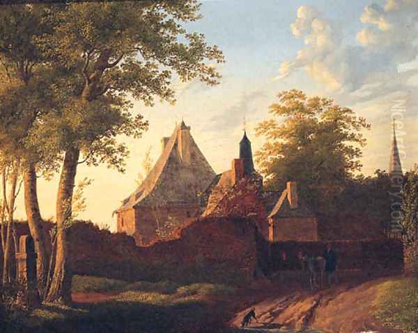 A Breton Village Oil Painting by French School