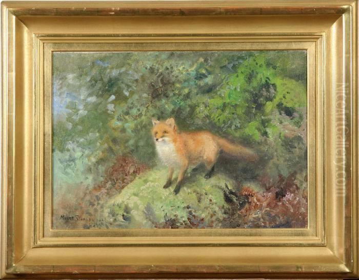 Rav I Gronska Olja Pa Duk, Signerad Och Daterad 1934, 36x52 Oil Painting by Mosse Stoopendaal