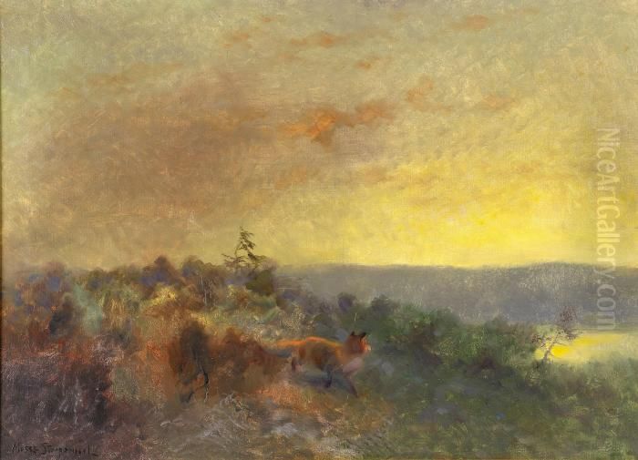 Rav I Skymningsland Oil Painting by Mosse Stoopendaal