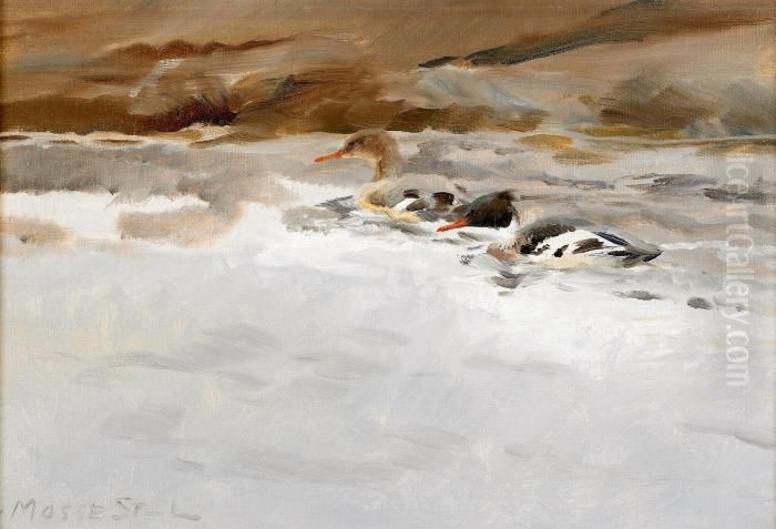 Ander Vid Vattenbrynet Oil Painting by Mosse Stoopendaal