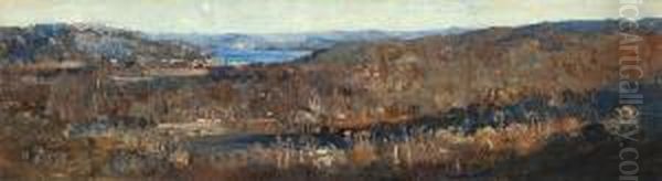 The Hillside Oil Painting by Arthur Streeton
