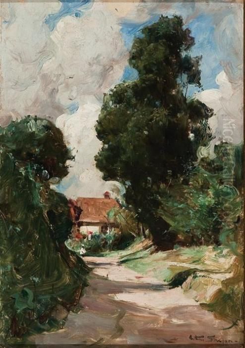 English Landscape Oil Painting by Arthur Streeton