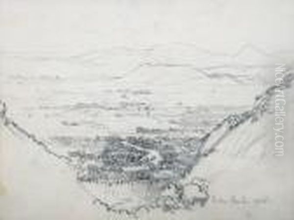 Study For Barron Gorgeand Sugar Plains, 
Kuranda Oil Painting by Arthur Streeton