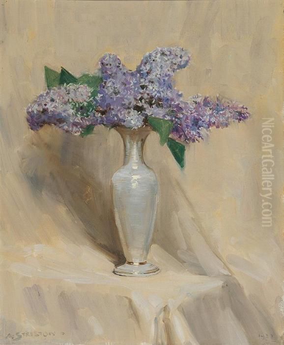 Lilac Oil Painting by Arthur Streeton