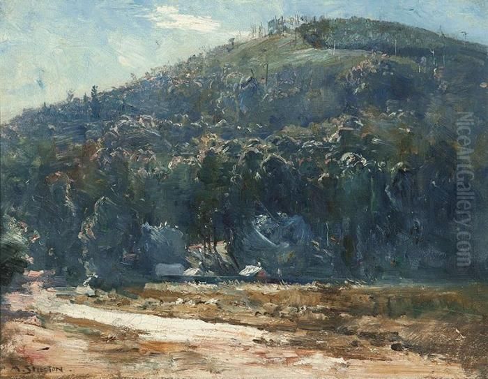 Hillside Oil Painting by Arthur Streeton