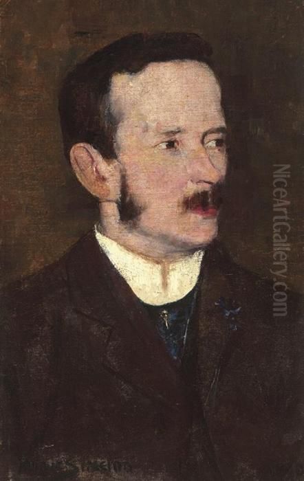 Portrait Of A Man (portrait Of Awilliam H. Read [arthur Streeton's Brother-in-law]) Oil Painting by Arthur Streeton