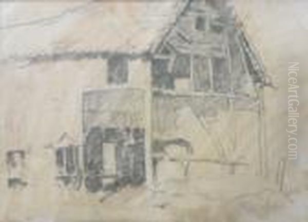 H.q. St. Gautien, France Oil Painting by Arthur Streeton