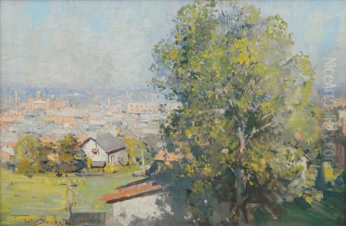 Richmond From Fairlea House Oil Painting by Arthur Streeton