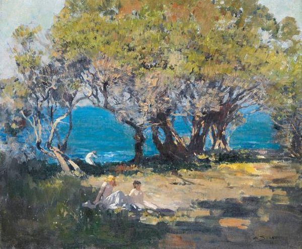 Seaside Pastoral Oil Painting by Arthur Streeton