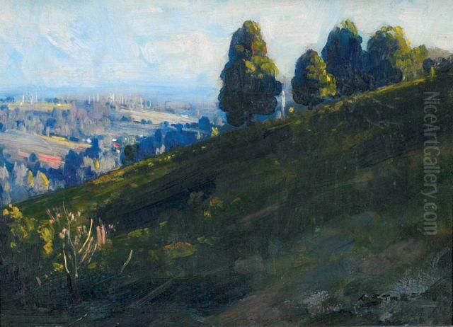 Dandenong Landscape Oil Painting by Arthur Streeton
