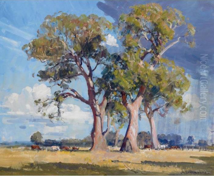 The Three Gums Oil Painting by Arthur Streeton
