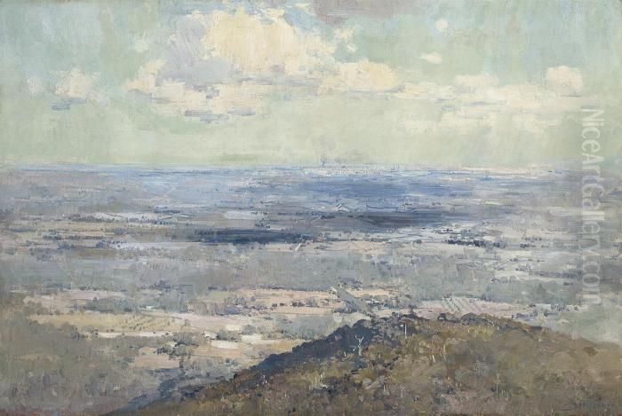 Melbourne From The Dandedongs Oil Painting by Arthur Streeton