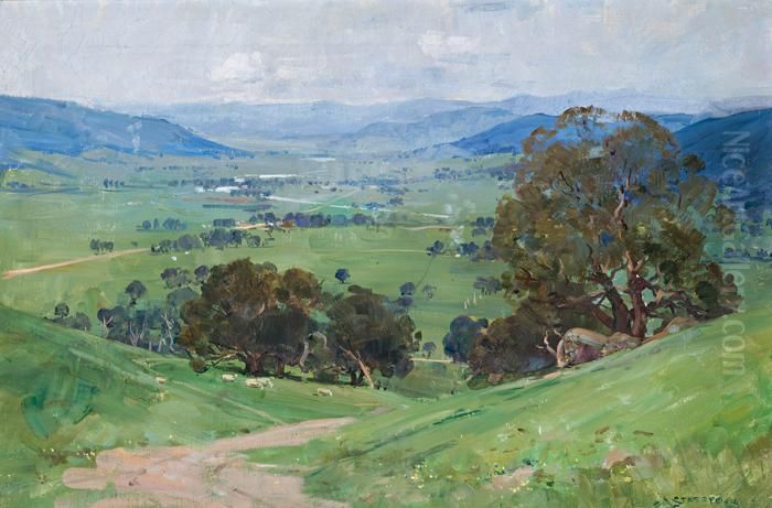 Green Valley Oil Painting by Arthur Streeton
