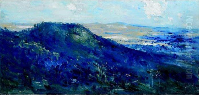 A View Of Mount Toorong Oil Painting by Arthur Streeton