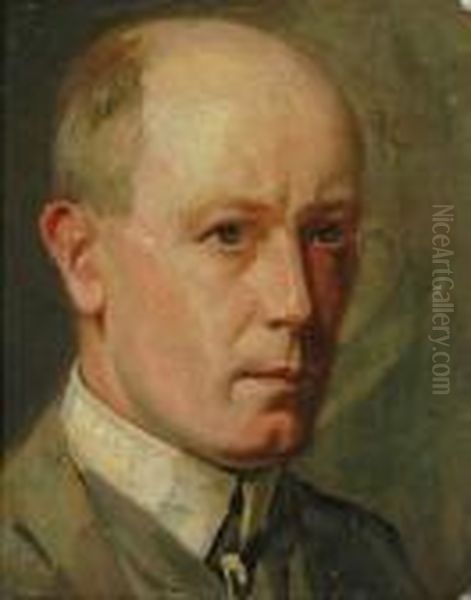 Attributed To Arthur Ernest 
Streeton Sketch Ofscott Oil On Canvas Laid On Board 'this Is A Sketch 
Of Scott Afirst World War Artist By A. Streeton' Inscribed Verso 30 X 24
 Cmprovenance: Private Collection Melbourne Oil Painting by Arthur Streeton
