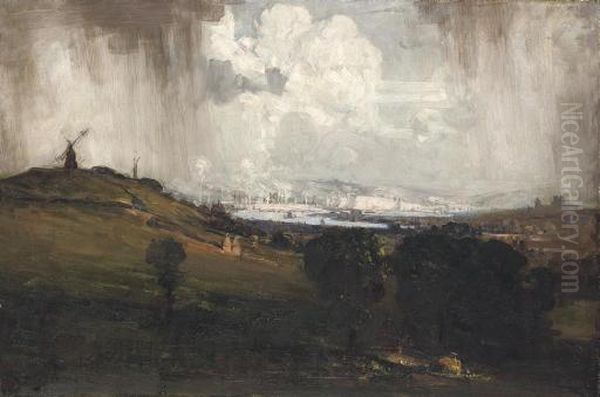 Rochester From Strood Hill Oil Painting by Arthur Streeton