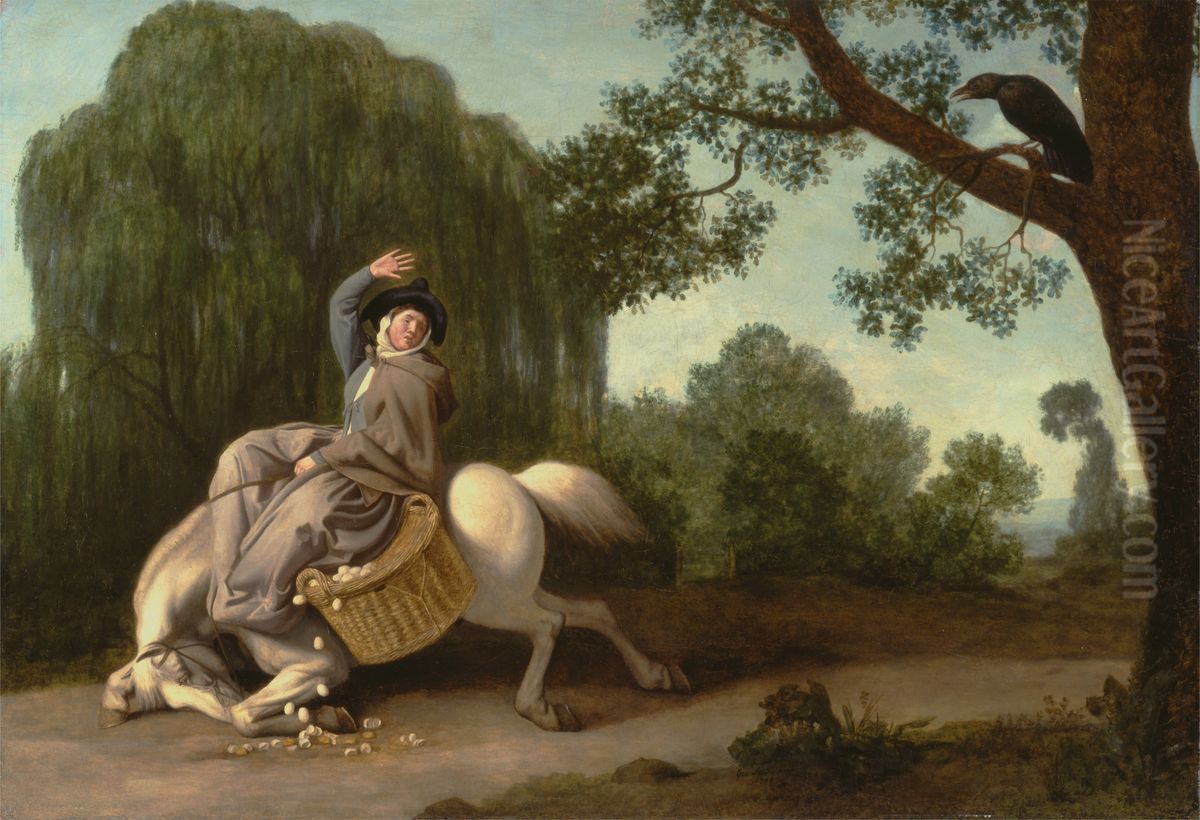 The Farmer's Wife And The Raven Oil Painting by George Stubbs
