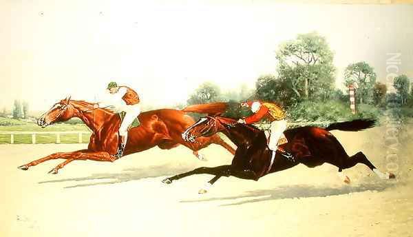 The Winning Post in Sight Oil Painting by Henry Stull