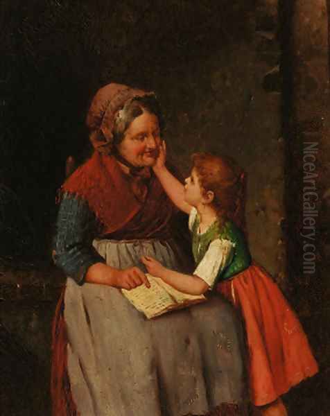 Grandma's Favourite Oil Painting by Italian School