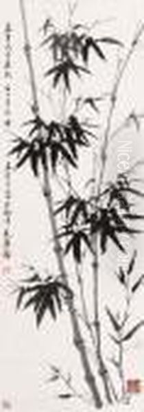 Bamboo Oil Painting by Xiao Sun