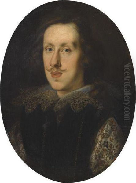 Portrait Of Cosimo Ii De Medici 
(1590-1621), Head And Shoulders, Wearing An Embroidered White Shirt And 
Black Waistcoat Oil Painting by Justus Sustermans