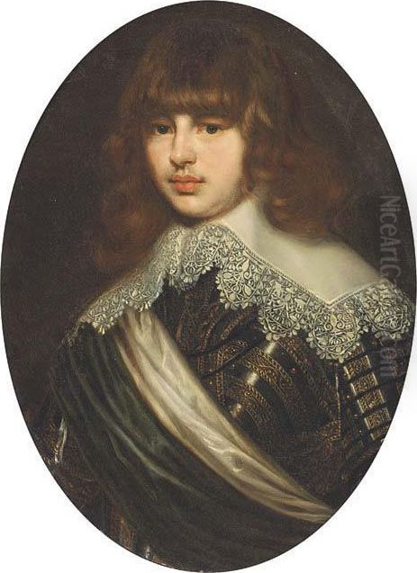Portrait Of Waldemar Christian 
Of Denmark, Bust-length, In Armourwith A White Lace Collar Oil Painting by Justus Sustermans