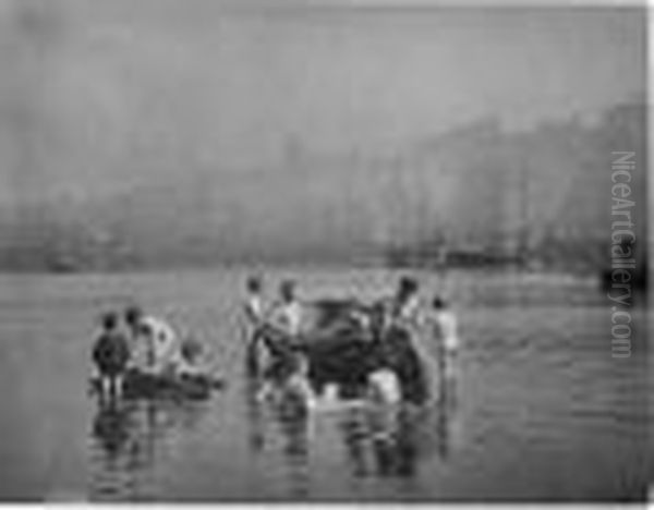 ````the Water Rats' Oil Painting by Frank Meadow Sutcliffe