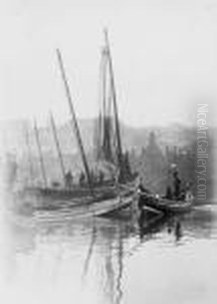 Selected Images Of Whitby Harbour Oil Painting by Frank Meadow Sutcliffe