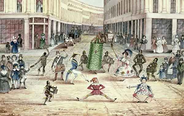 Jack in the Green, May Day Celebrations of the Chimney Sweeps of London Oil Painting by Thomas Sevestre