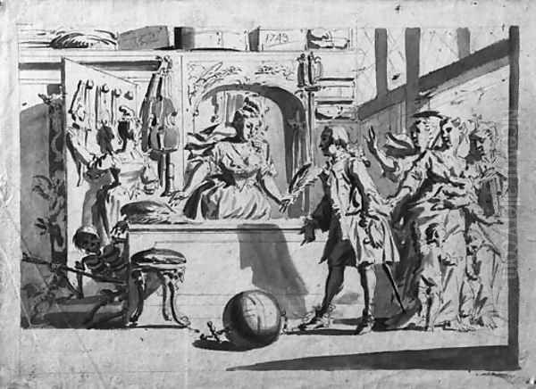 An Allegory on Royalty and the Arts Oil Painting by Dutch School