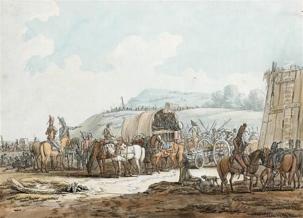 Campement Militaire Oil Painting by Joseph Swebach-Desfontaines