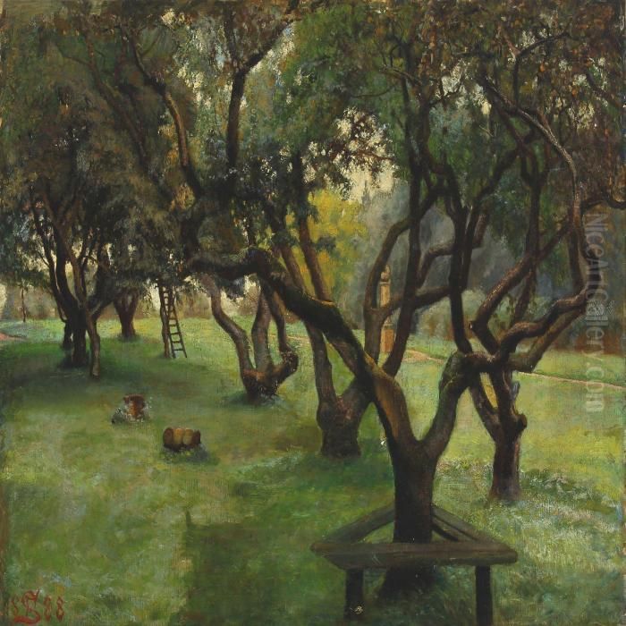 Scenery From A Park Oil Painting by Fritz Syberg
