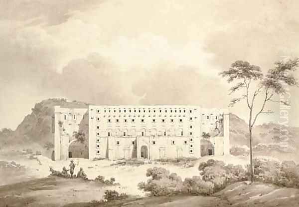 Aspendos Theatre, Turkey Oil Painting by Anton the Younger Schranz