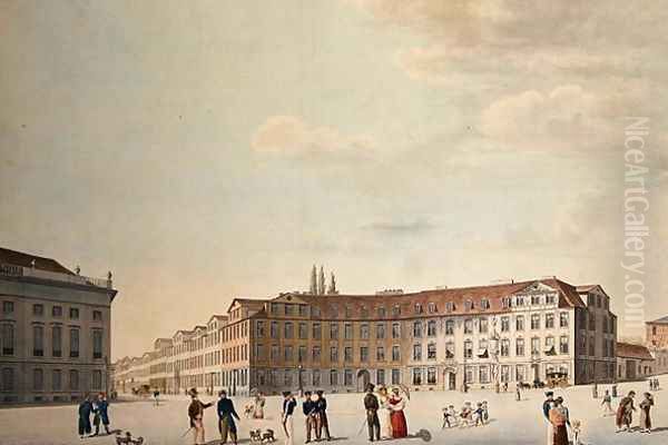 The Kings Square in Kassel Oil Painting by Friedrich Wilhelm Selig
