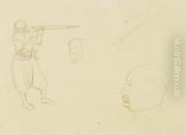 Deux Etudes De Zouave Oil Painting by Arthur Szyk